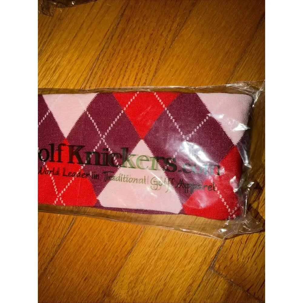 Golf Knickers Colorful Knee High Argyle Cotton Socks For Men Pink Red Maroon New